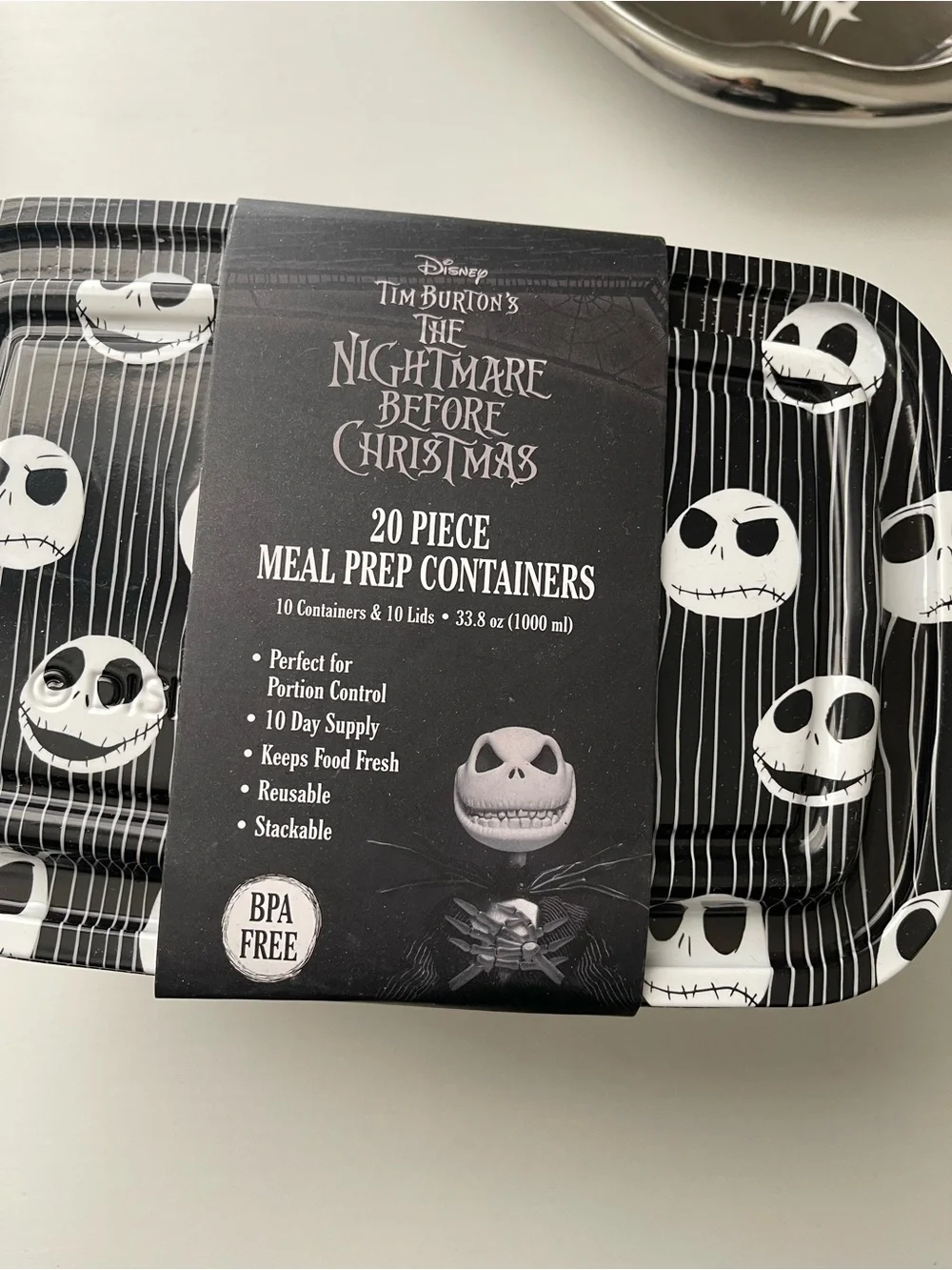 NEW Nightmare Before Christmas Jack Skelington Food storage Meal Prep Containers
